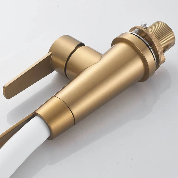 смеситель для кухни shevanik s943g-1 с гибким изливом, золотой матовый