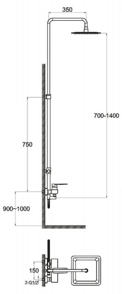 душевая система belbagno carin car-docm-crm хром