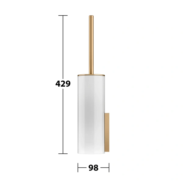 Ёршик для унитаза Keuco Edition 400 11564 259000 с хрустальной матовой колбой, с крышкой, латунь шлифованная