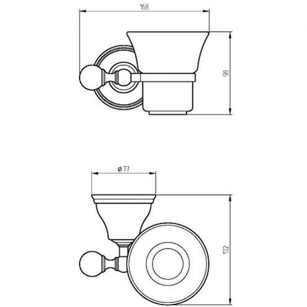 Стакан для зубных щеток Migliore Provance 17643 цвет белый | бронза