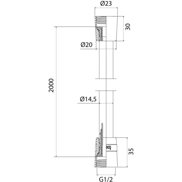шланг для душа iddis optima home oph20sli19, цвет серебро, силиконовый, 2,0м,