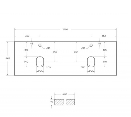столешница под раковину belbagno 120 ek-120-2-bo bianco opaco