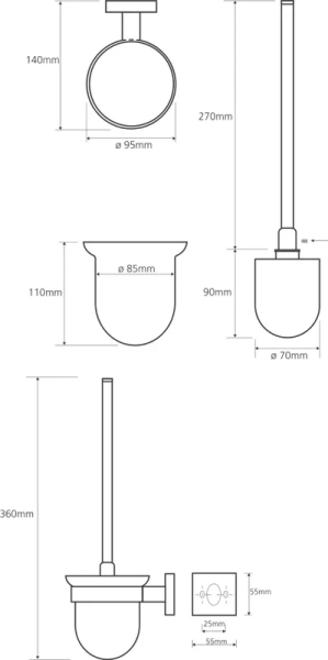 Ёршик для унитаза Bemeta Beta 132113017 хром
