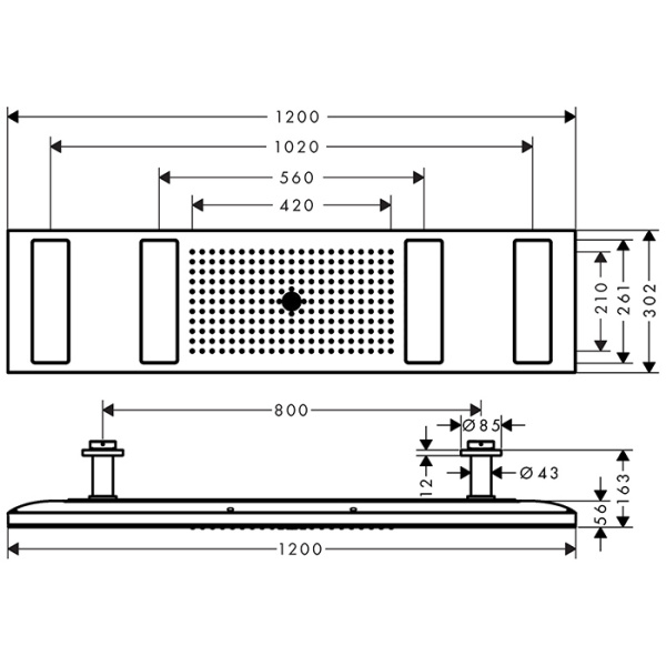 верхний душ axor showerheaven 10628990 4jet полированное золото