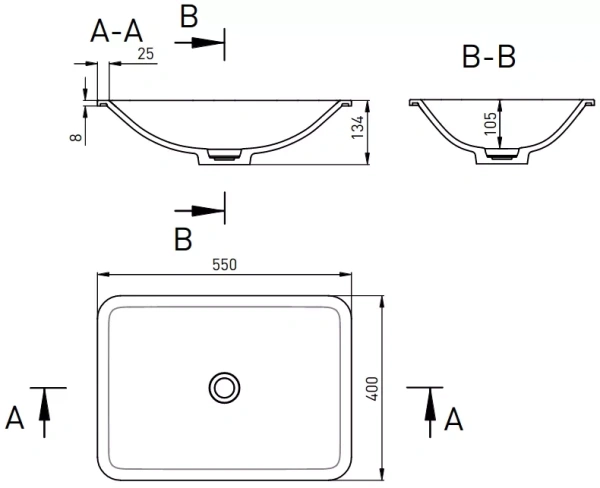 раковина встраиваемая salini marea 06 1802206mrf покраска по ral полностью