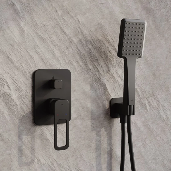 душевая система скрытого монтажа iddis slide slibl02i67, черный матовый