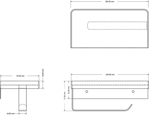Держатель туалетной бумаги AZARIO Altre AZ-688B матовый черный