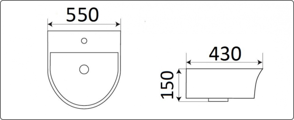 раковина подвесная ceramalux 78370c