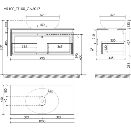 тумба под раковину sancos very 100 vr100w подвесная bianco