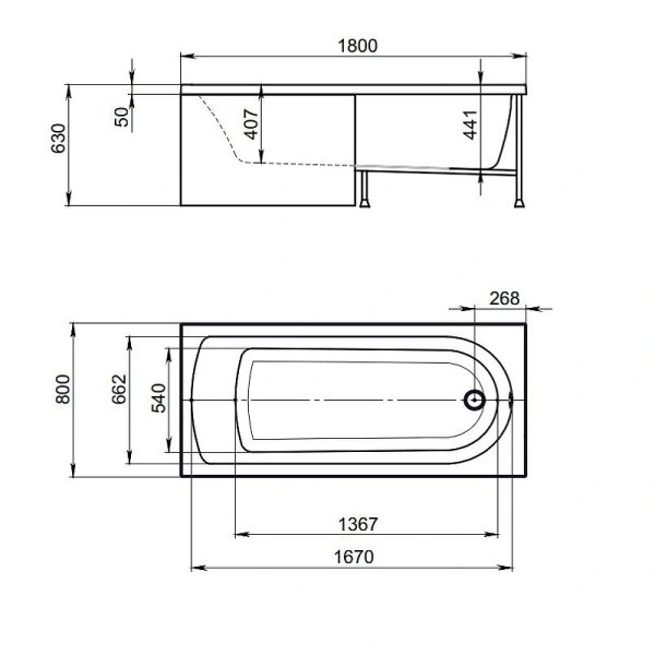 акриловая ванна timo mika 180x80 mika1880 без гидромассажа