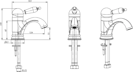 смеситель для раковины boheme tradizionale chromo 261 хром