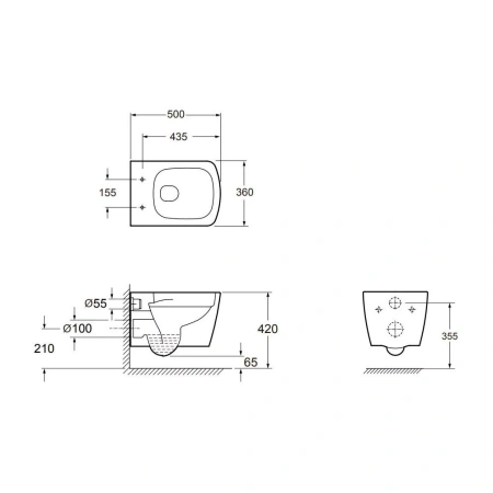 унитаз подвесной allen brau liberty 4.33004.20 безободковый, без сиденья, цвет белый