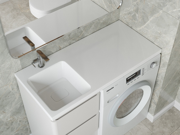 раковина madera kamilla 100 l 4627173210577 на стиральную машину, белая