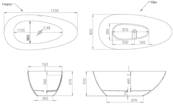 ванна из искусственного камня s-sense salini paola 101612smrf покраска по ral полностью