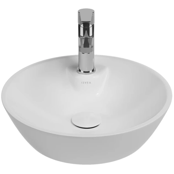 раковина isvea sistemay soft 10sy65045sv-2l накладная, ø45 см, белый матовый