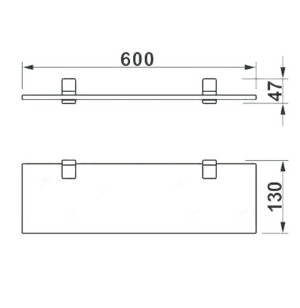 полка стеклянная art&max gina am-g-2737-nr черный