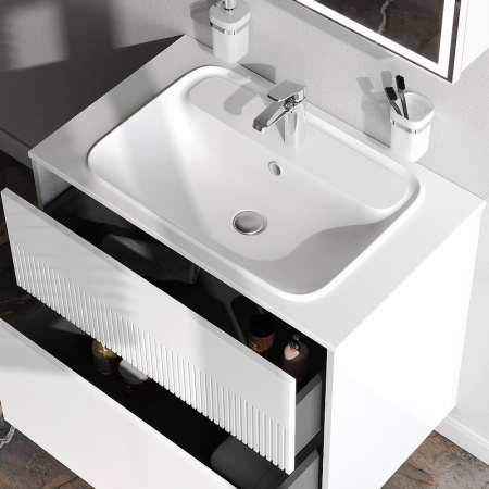 тумба под раковину am.pm func 80 m8ffux0802wm подвесная/напольная, 80 см, 2 ящика, белый матовый