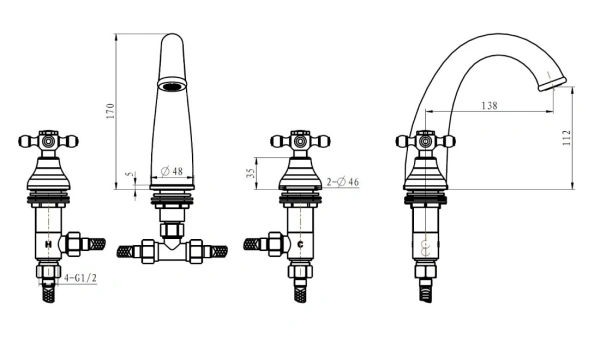 смеситель для раковины boheme satine 277-st хром