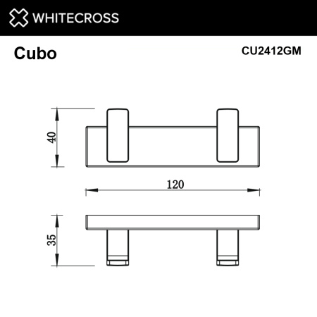 крючок whitecross cubo cu2412gm двойной, оружейная сталь