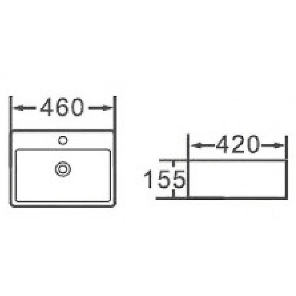 раковина esbano circon 46 esrncirc46w белая