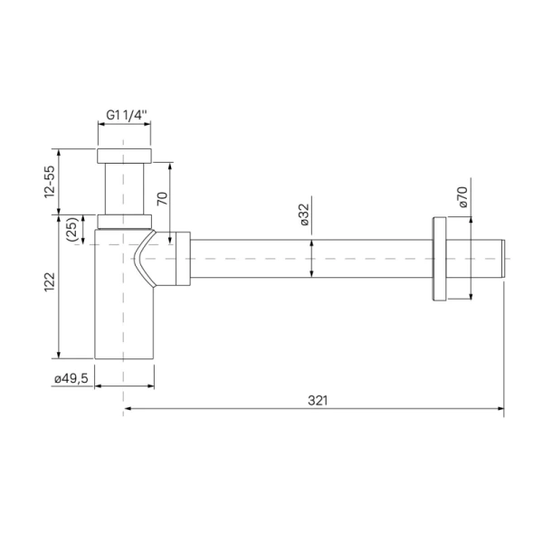 сифон для раковины iddis optima home optbr00i84 бронза