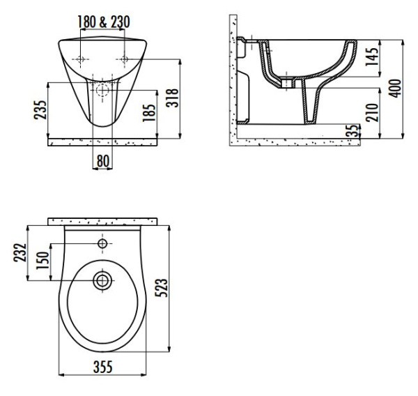 биде подвесное creavit yedigoller yg510(yg510.00000)