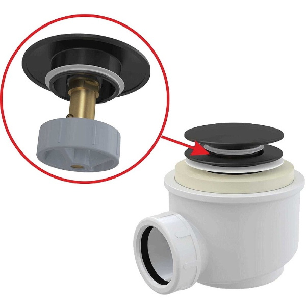 Сифон для поддона AlcaPlast A465BLACK-50 черный матовый