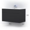тумба под раковину am.pm inspire 2.0 m50afhx1003gm подвесная 100 см, 3 ящика, цвет графит, матовый