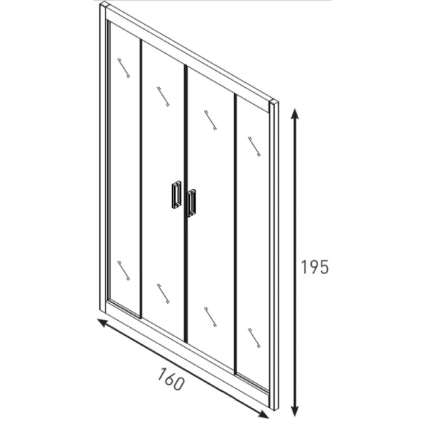 душевая дверь 160 см berges feda 062001 прозрачное