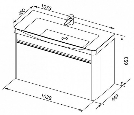 тумба с раковиной aquanet софия 105 212588 подвесная белый глянец