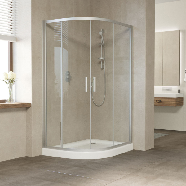 душевой уголок vegas glass zs-f 120*80 07 01 профиль матовый хром, стекло прозрачное