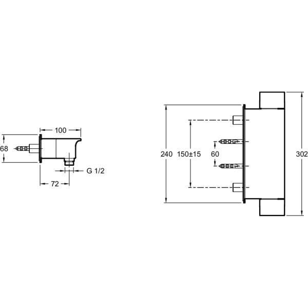 смеситель для душа jacob delafon stance e9102-cp