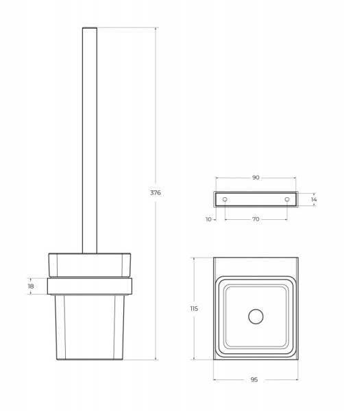 Ёршик Cezares Slider SLIDER-TBS-V-01 настенный, хром