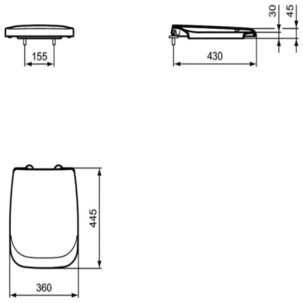 сиденье для унитаза ideal standard ventuno t663801 с микролифтом, петли хром