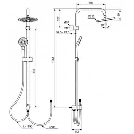 душевая система ideal standard idealrain eco evo a6943aa