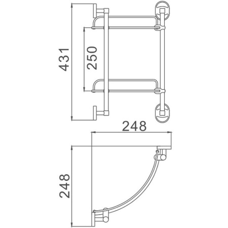 стеклянная полка haiba hb1907-2 угловая цвет хром