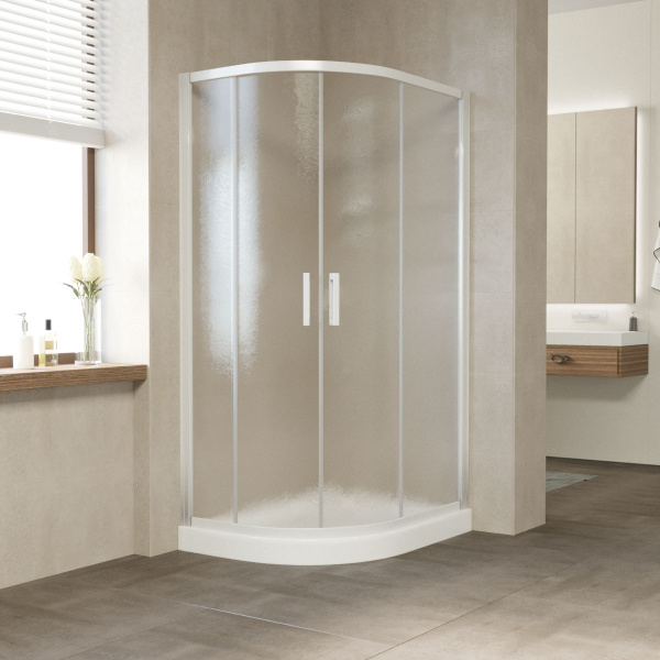 душевой уголок vegas glass zs-f 100*90 01 02 профиль белый, стекло шиншилла