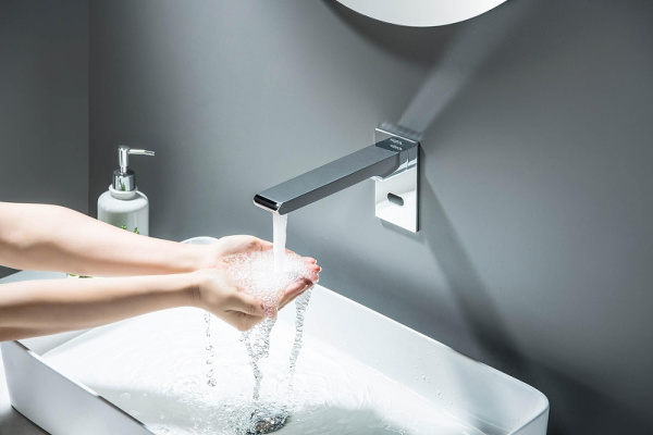 смеситель aquatek лира aq5413cr, для раковины, инфракрасный датчик, хром