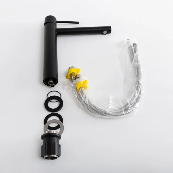 смеситель для раковины cezares relax relax-lc2-nop-w0 без донного клапана, черный матовый