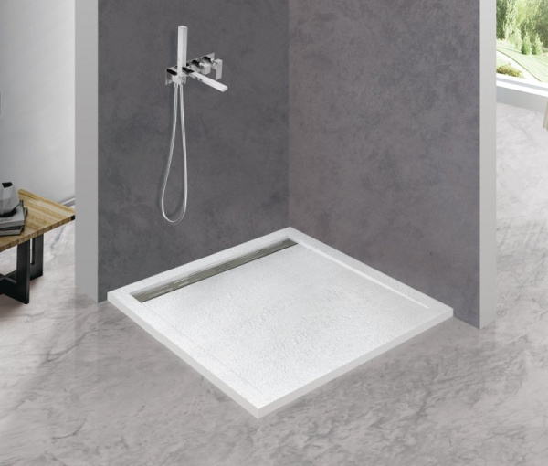 душевой поддон из искусственного камня cezares tray as 100х100 tray-as-a-100-30-nero черный матовый