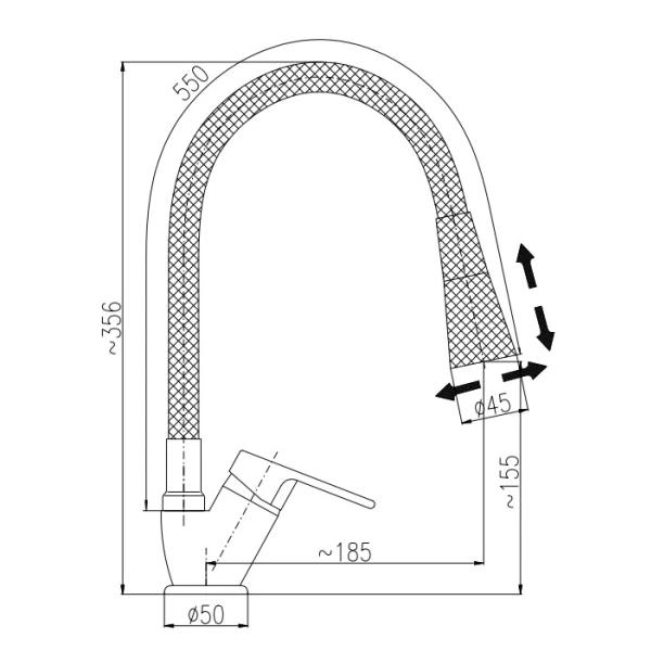 смеситель для раковины rav slezak colorado co206.5/13cmat без донного клапана, черный матовый