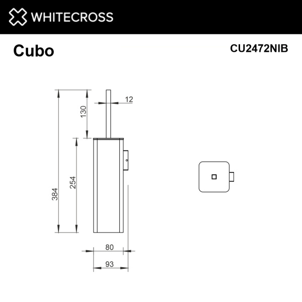 Ершик для унитаза Whitecross Cubo CU2472NIB настенный, брашированный никель