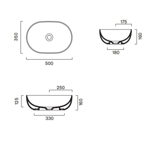 раковина catalano sfera 50 0522500032 tortora матовый