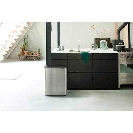 мусорное ведро brabantia bo touch bin 223082 60 л, стальное