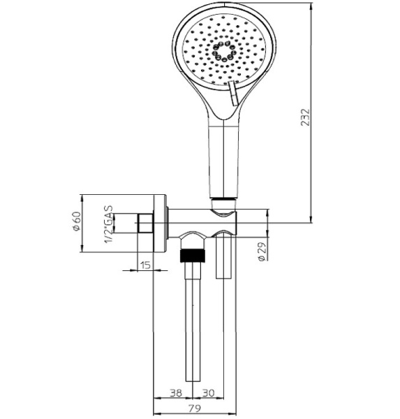 душевой гарнитур bossini syncronia c12035c.073 черный матовый