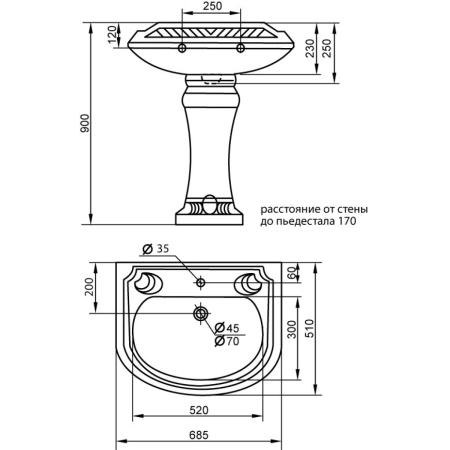 пьедестал cezares king palace czr-431-t