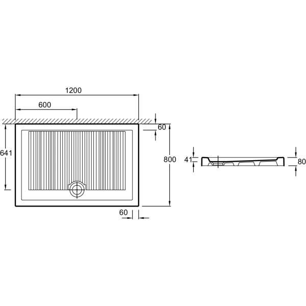 душевой поддон jacob delafon kyreo 120×80 en127-00 белый