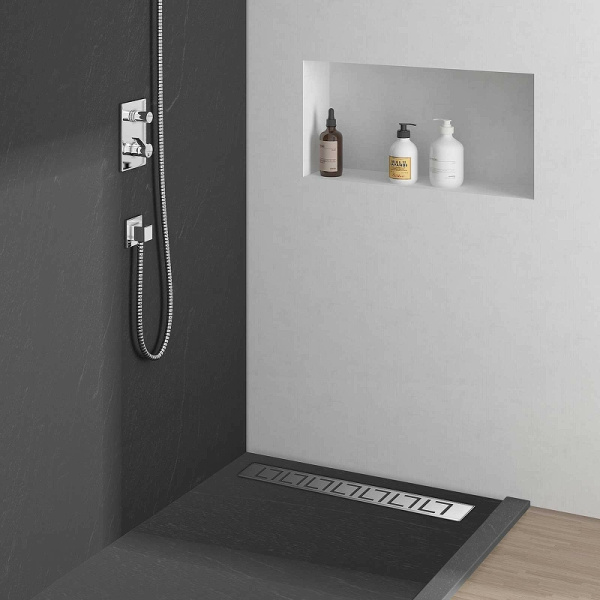 душевой лоток vincea optima 60 say.601.60.p.blok с решеткой хром
