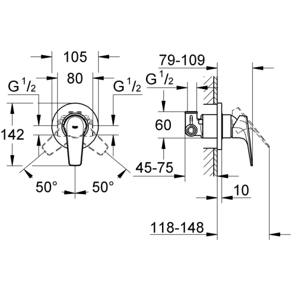 смеситель для душа grohe bauflow 29046000
