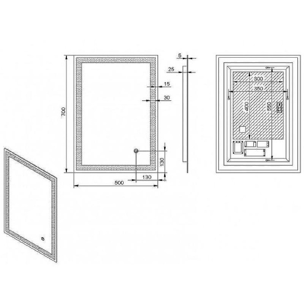 зеркало esbano es-3429 frd (esmi3429frd) 50x70